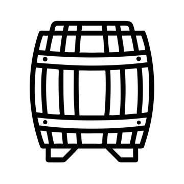 Wooden Wine Barrel Icon Representing Traditional Storage and Aging