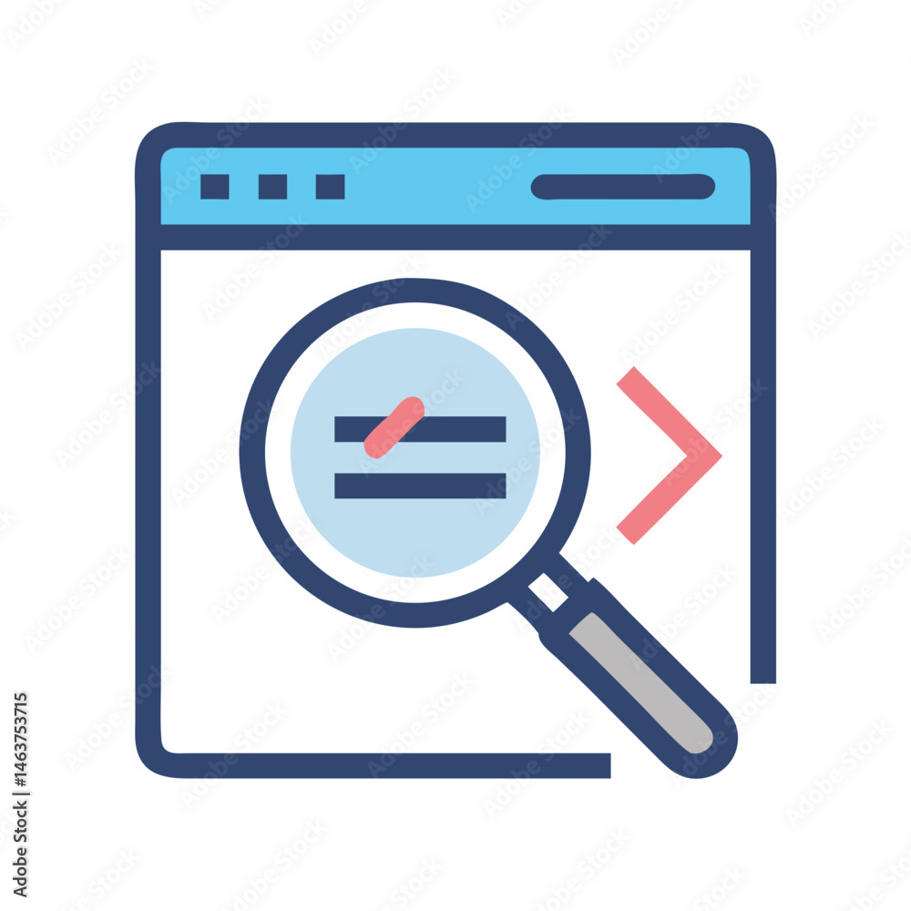 Poster zoom tool interface icon representing detail inspection and magnification