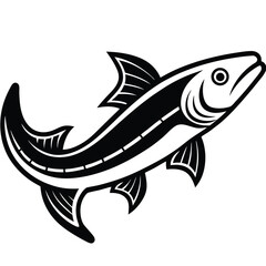 Vintage Black and White Fish Illustrations – Pike and Barracuda Art