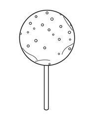 Lollipop Dessert Line Art Coloring Page