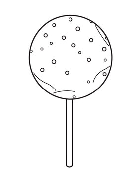 Lollipop Dessert Line Art Coloring Page