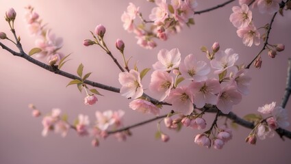 Sakura flowers and cherry blossoms against a backdrop