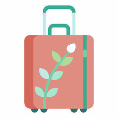 travel suitcase with flowers vector