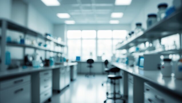 Abstract image of a contemporary laboratory with a blurred effect suitable for background