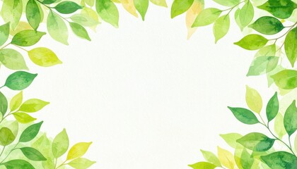 Fototapeta premium Leafy green nature frame background illustrative art natural environment serene viewpoint botanical concept