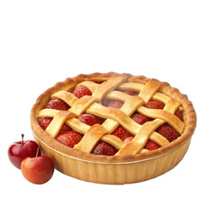 Warm Strawberry Apple Pie with Golden Lattice Crust - Sweet and Tart Berry-Apple Filling in a Buttery, Flaky Pastry - A Perfect Dessert for Family Gatherings