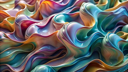 Fluid Abstract Colorful 3D Waves Background