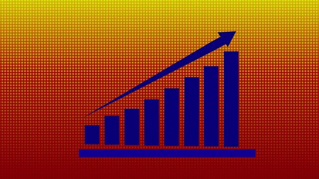Graph chart downtrend symbol graph - success. colored diagram. Graph showing rising arrow. Success arrow growth.