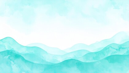 Serene watercolor landscape illustration digital art tranquil environment panoramic view nature concept