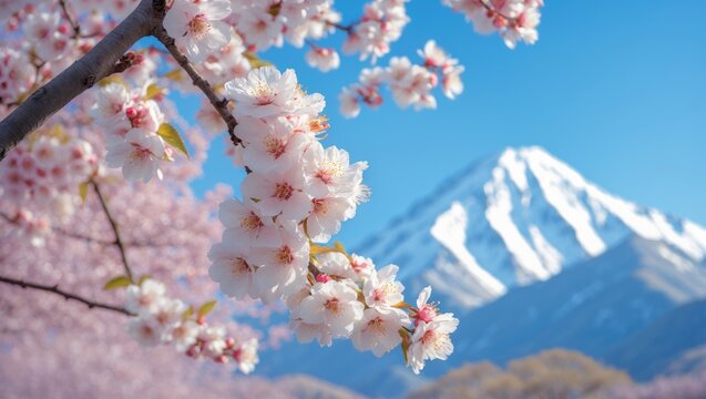 Delicate Apricot Blossom with Pink Petals in a Scenic Valley
