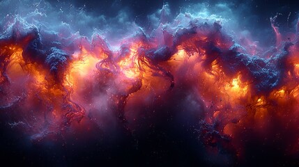 Fiery Nebula's Cosmic Clouds