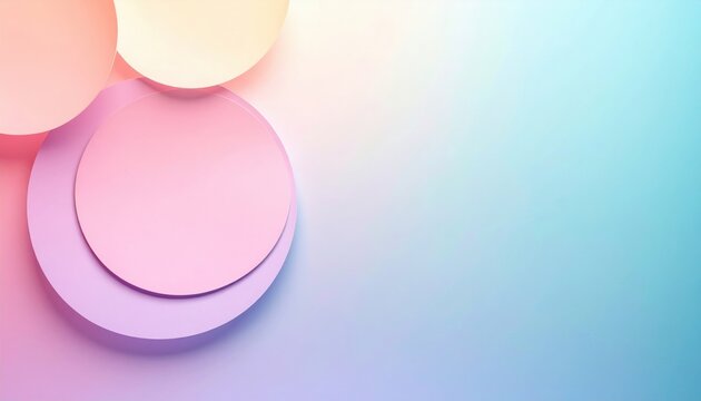 Abstract geometric shapes in soft pastel colors digital art background minimalist design creative workspace aesthetic concept