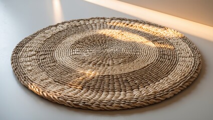 Vintage round wicker weave pattern for natural decor