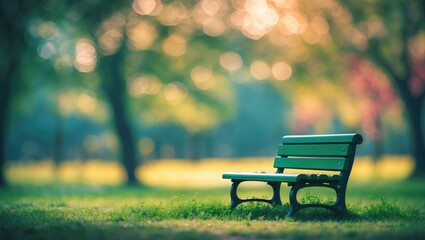 Outdoor scene with a blurred background of trees, nature, and bokeh lighting