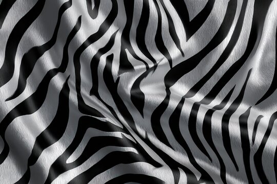 Black and white zebra print fabric with natural folds.