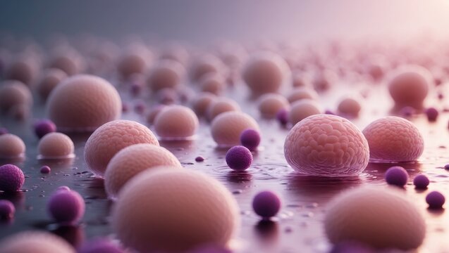 Microscopic blood smear indicating low platelets and white blood cells in an immune disorder.