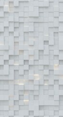 Abstract White Cubic Pattern Wall With Light and Shadow Background
