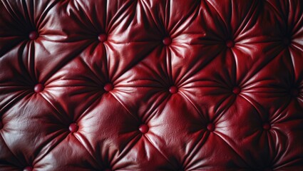 British burgundy leather quilted texture featuring tufted design