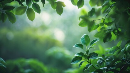 Fresh foliage scene featuring a green leaf against a soft, blurred nature backdrop