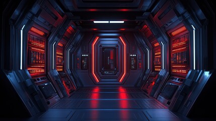 Futuristic spaceship interior