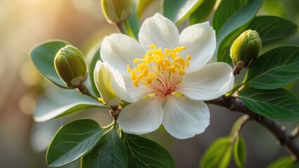 Obraz premium Orange blossoms emerging in spring