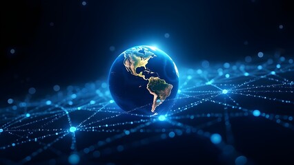 Fototapeta premium Global Network Connecting the World