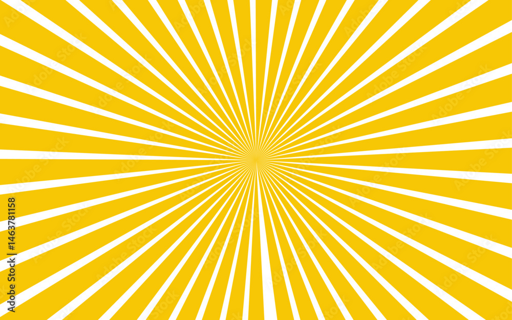Poster abstract vivid radial optical illusion design with alternating yellow and white curved stripes. swir