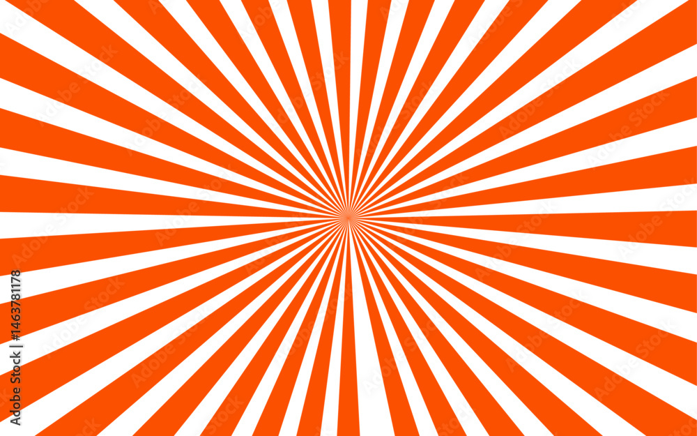 Poster abstract vivid radial optical illusion design with alternating red and white curved stripes. swirlin
