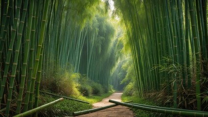 Fototapeta premium For centuries, bamboo has been recognized for its versatility in manufacturing numerous items
