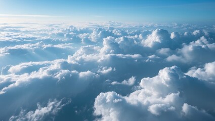Beautiful sky and cloudscape captured from above during flight