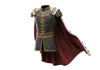 Isolated Medieval King's Outfit with Cape