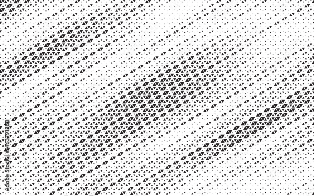 Poster Triangle Shapes Vector Abstract Geometric Technology Oscillation Wave Isolated on Light Background. Halftone Triangular Diagonal Line Retro Simple Pattern. Minimal 80s Style Dynamic Tech Wallpaper