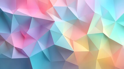 Obraz premium Soft pastel low-poly geometric background with smooth gradient shapes, perfect for modern digital designs, wallpapers, and creative projects.