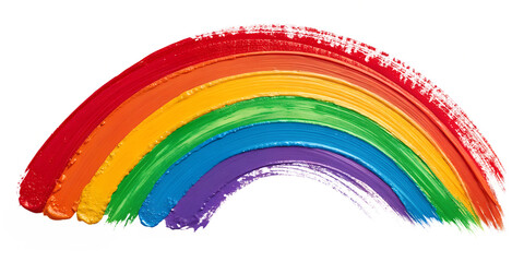 vibrant rainbow paint strokes abstract art 3d on white background png