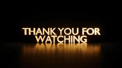 Golden Thank You Message End Screen for Presentations and Projects