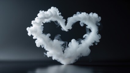 Naklejka premium Dark background featuring a heart-shaped cloud