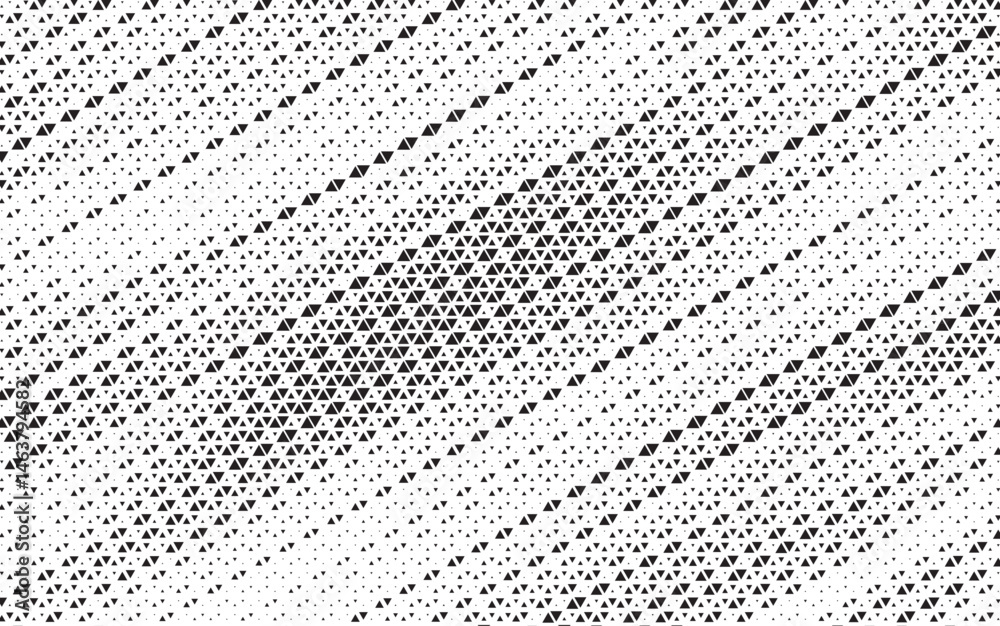 Aufkleber Triangle Shapes Vector Abstract Geometric Technology Oscillation Wave Isolated on Light Background. Halftone Triangular Diagonal Line Retro Simple Pattern. Minimal 80s Style Dynamic Tech Wallpaper