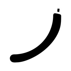 Minimalist Banana Silhouette Illustration on Clean White Canvas Depiction