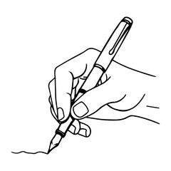 Hand Holding a Pen Illustration