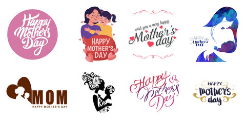 Happy Mother's Day Vector Greetings Collection
