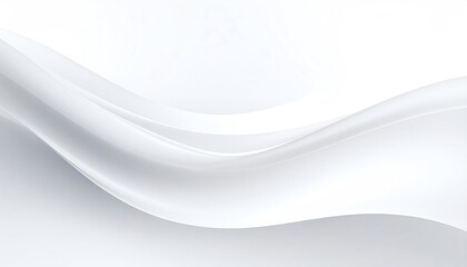 Fototapeta premium Abstract white waves create a smooth, flowing design, evoking a sense of calm and elegance in a minimalist style
