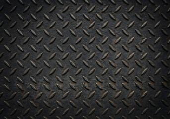 Black Diamond Plate Background Illustration Showing Steel Texture