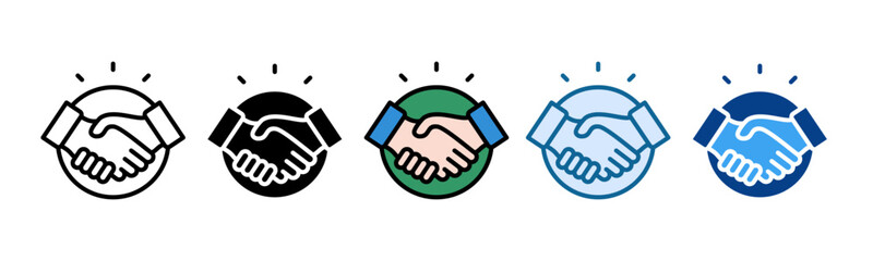 Handshake Icon Set Multiple Style Collection
