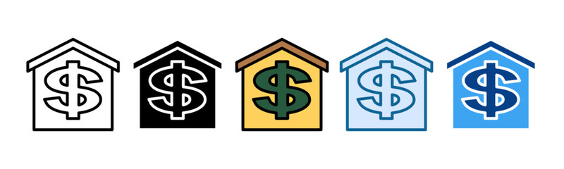 House Investment Icon Set Multiple Style Collection
