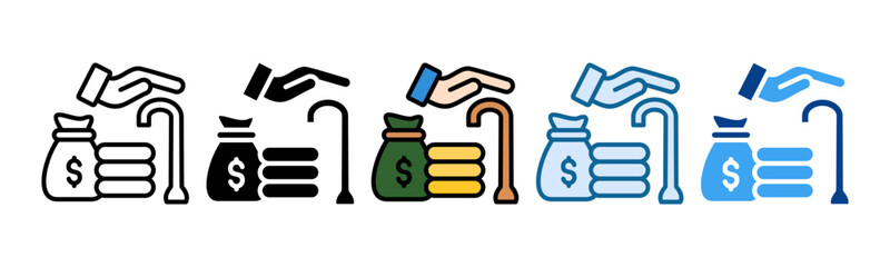 Retirement Plan Icon Set Multiple Style Collection
