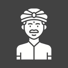 Moustache Man icon vector image. Suitable for mobile apps, web apps and print media.