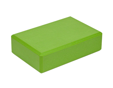 Green rectangular floral foam block used for arranging and securing flowers.