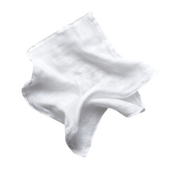 Crumpled White Fabric Cloth on Transparent Background, PNG