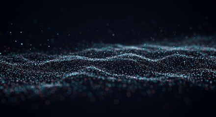 Blue Abstract Wavy Particle Background Network Connection and Technology