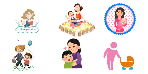 Fototapeta premium Premium Mother's Day Art Bundle: Vector Formats 